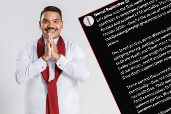 බ්රිතාන්යයේ සම්බාධක ගැන නාමල්ගෙන් X පණිවුඩයක්